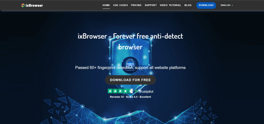 ixBrowser网站主页