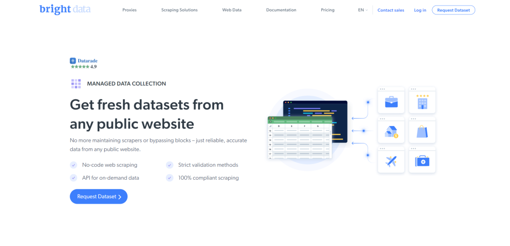 Bright Data的数据集页面