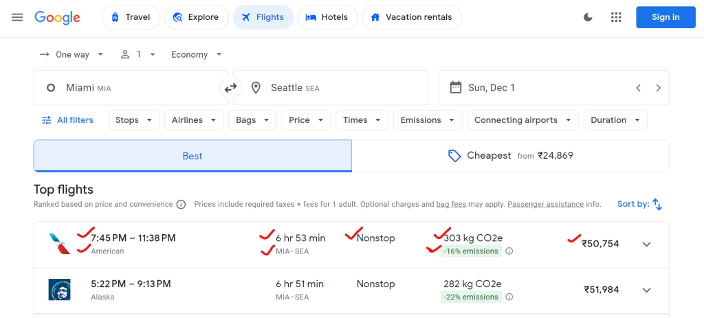 抓取 Google Flights 数据