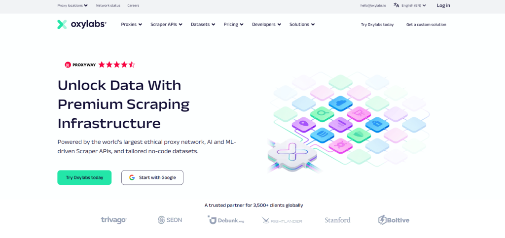 Oxylabs 网站主页
