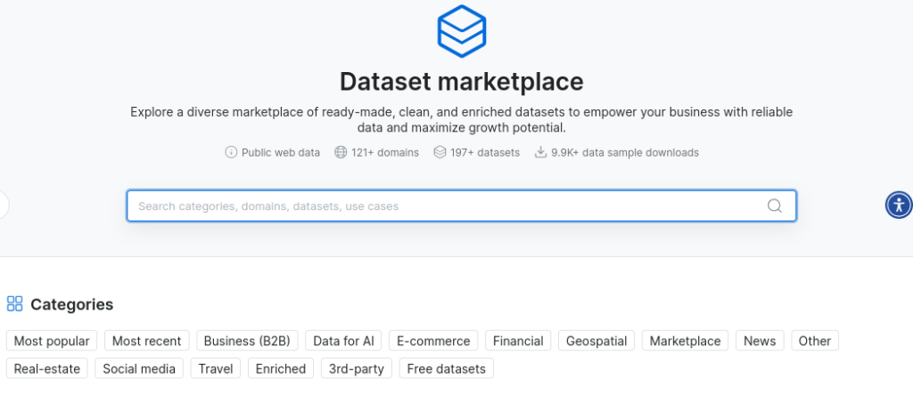 Bright Data 的数据集市场