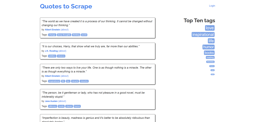 Quotes To Scrape 主页