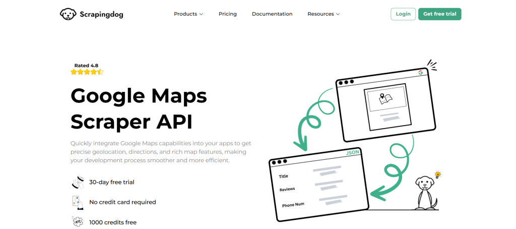 Scrapingdog 的 Google Maps Scraper API