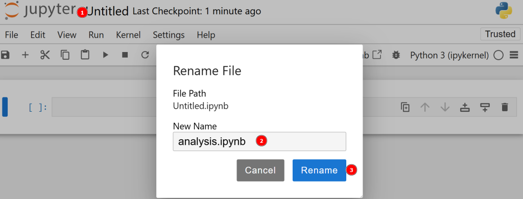 重命名 Jupyter Notebook 文件